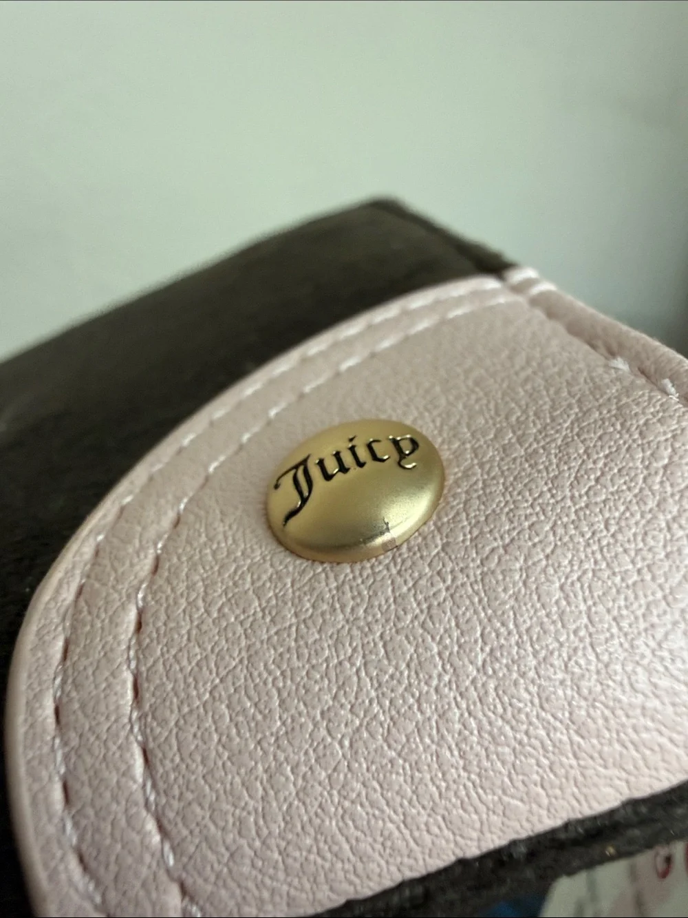 Juicy Couture Brown Pink Velour Scottie Dog Wristlet Wallet NWOT